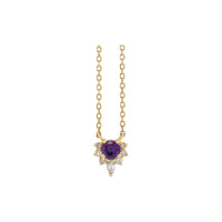 天然紫水晶和钻石项链 (14K) 正面 - Popular Jewelry  - 纽约
