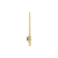 Natural Blue Zircon ug Diamond Necklace (14K) nga bahin - Popular Jewelry - New York