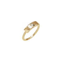 Természetes gyémánt szívvel gravírozható rúdgyűrű (14K) gravírozva - Popular Jewelry - New York