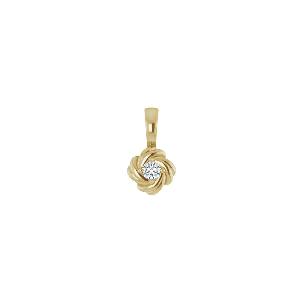 Natural Diamond Knot Pendant (14K) front - Popular Jewelry - New York