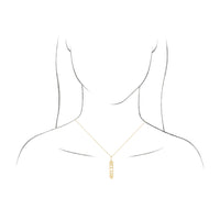 נאַטירלעך דיאַמאָנד לבנה פאַסע באַר פּענדאַנט (14K) פאָרויסיקע ווייַזונג - Popular Jewelry - ניו יארק