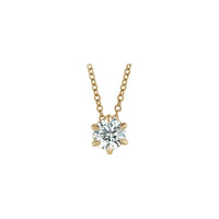 Natural nga Diamond Solitaire Claw Prong Necklace (14K) atubangan - Popular Jewelry - New York