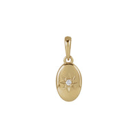 Natural Diamond Starburst Oval Pendant (14K) front - Popular Jewelry - New York