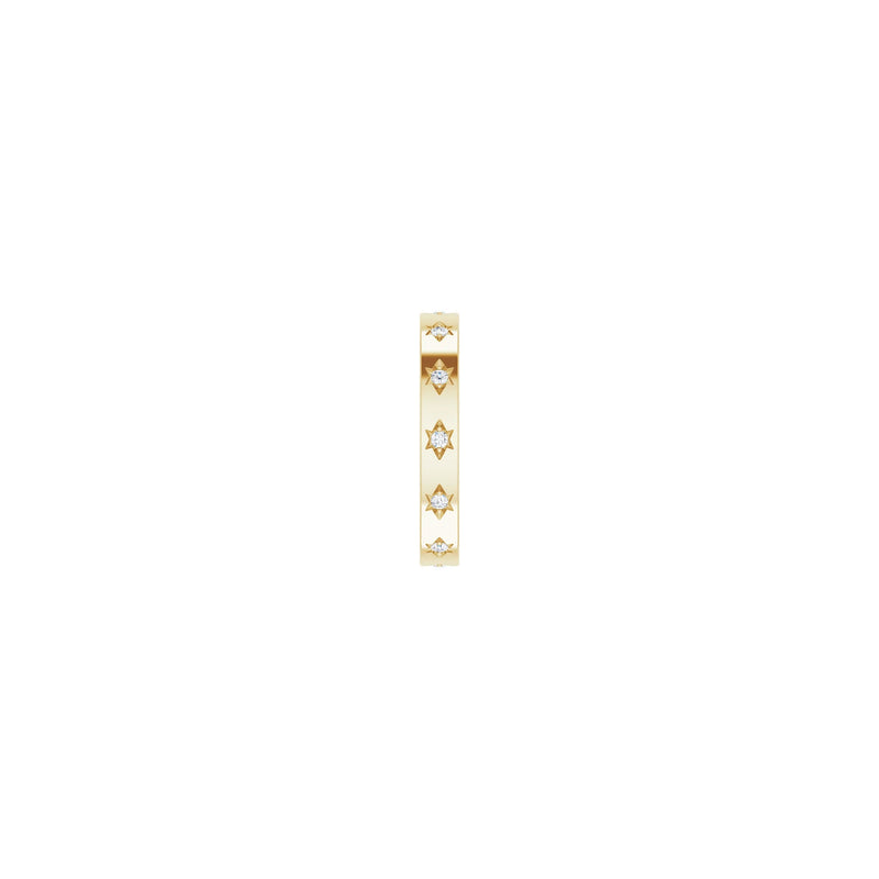 Natural Diamond Stars Eternity Ring (14K) side - Popular Jewelry - New York