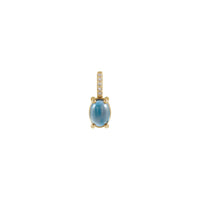 Natural London Blue Topaz and Diamond Pendant (14K) front - Popular Jewelry - New York