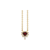 Natural nga Mozambique Garnet ug Diamond Necklace (14K) atubangan - Popular Jewelry - New York