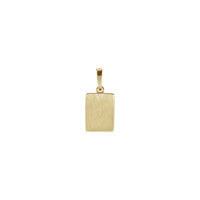 Natural Pink Tourmaline Starburst Rectangular Bar Pendant (14K) back - Popular Jewelry - New York