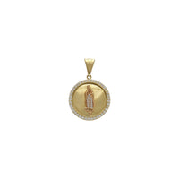 Our Lady of Guadalupe CZ Framed Round Pendant (14K)