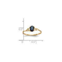 Oval Blue Sapphire Solitaire Ring (14K) scale - Popular Jewelry - New York