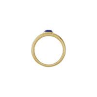 Oval Cabochon Lapis Lazuli Grooved Ring (14K) setting - Popular Jewelry - New York