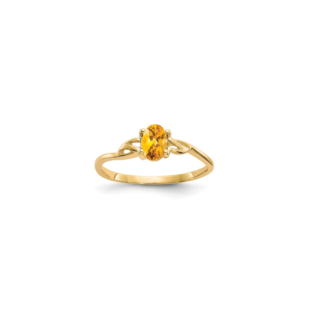 Oval Citrine Solitaire Ring (14K) main - Popular Jewelry - New York
