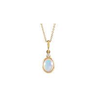 Oval Ethiopian Opal and Diamond Oval Pendant (14K) necklace - Popular Jewelry - New York