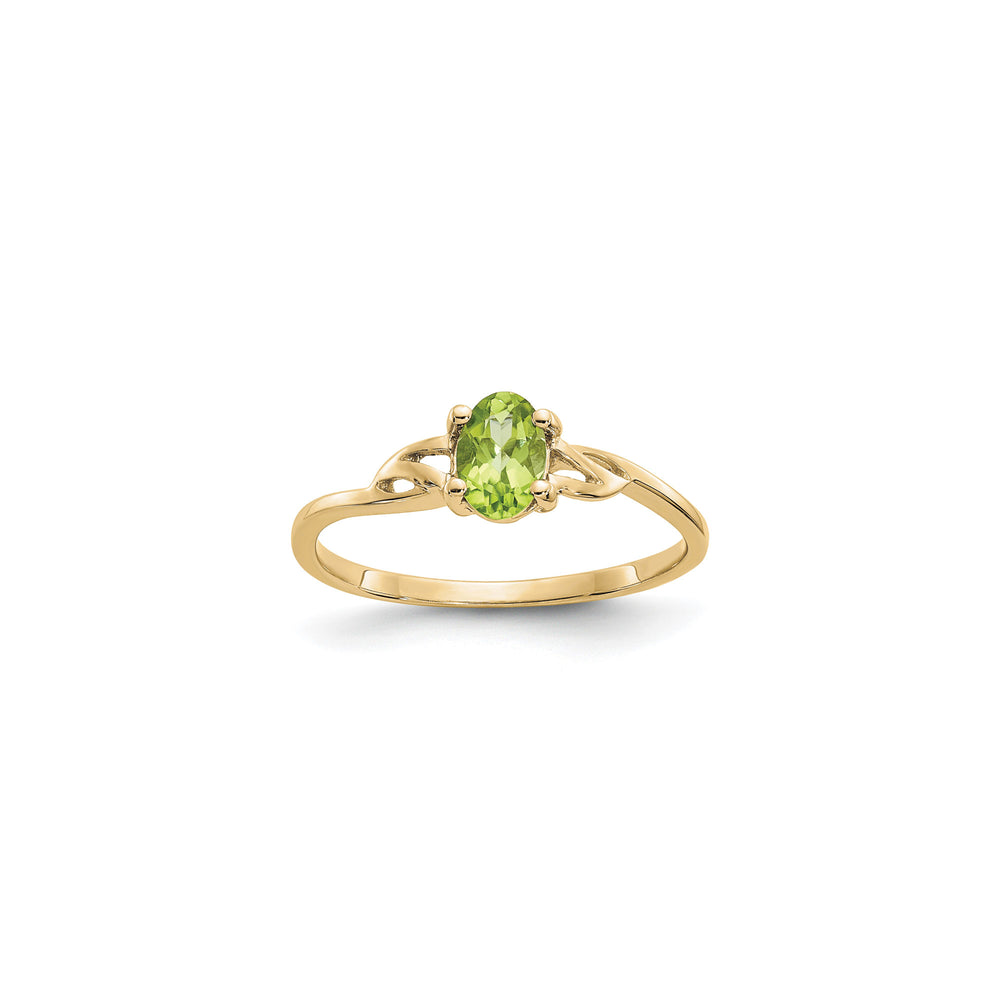 Oval Peridot Solitaire Ring (14K) main - Popular Jewelry - New York