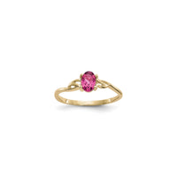 Oval Pink Tourmaline Solitaire Ring (14K) front - Popular Jewelry - New  York