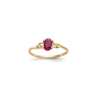 Oval Ruby Solitaire Ring (14K) front - Popular Jewelry - New York