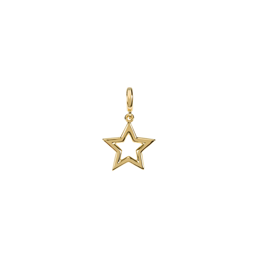Petite Star Outline Pendant (14K) front - Popular Jewelry - New York