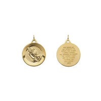 Praying Hands Round Medal Pendant (14K)