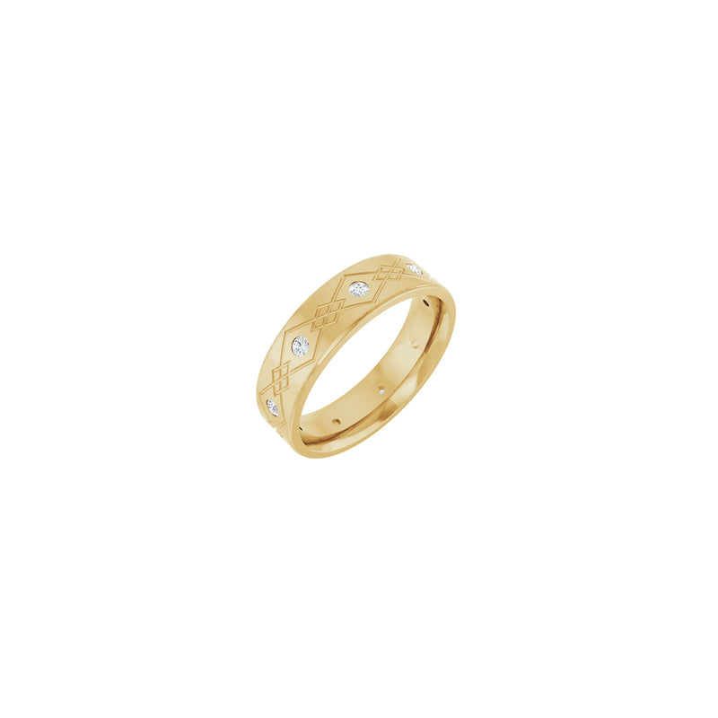 Rhombus Patterned Natural Diamond Eternity Ring (14K) main - Popular Jewelry - New York