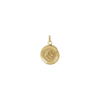 Round Baptismal Medal Pendant (14K) sa harap - Popular Jewelry - New York