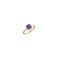 Round Natural Amethyst Cabochon Ring (14K) main - Popular Jewelry - New York