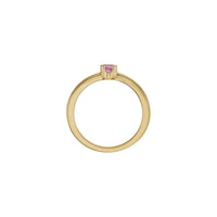 Round Natural Pink Tourmaline Stackable Ring (14K) side - Popular Jewelry - နယူးယောက်
