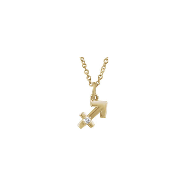 Sagittarius Zodiac Sign Diamond Necklace (14K) front - Popular Jewelry - New York