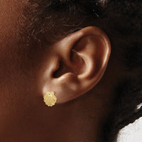 Satin Diamond-Cut Seashell Stud Earrings (14K) preview - Popular Jewelry - New York