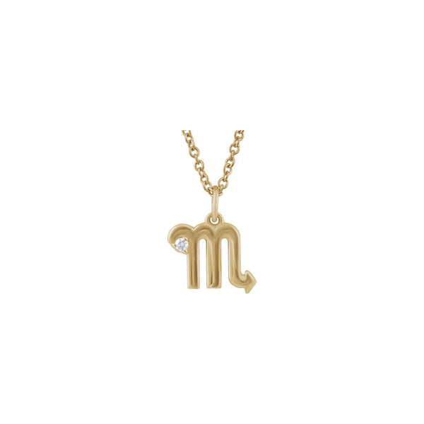 Scorpio Zodiac Sign Diamond Necklace (14K) front - Popular Jewelry - New York
