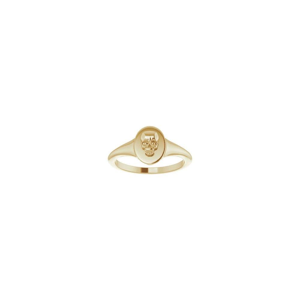 Skull Signet Ring (14K) front - Popular Jewelry - New York