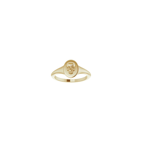 Skull Signet Ring (14K) front - Popular Jewelry - New York