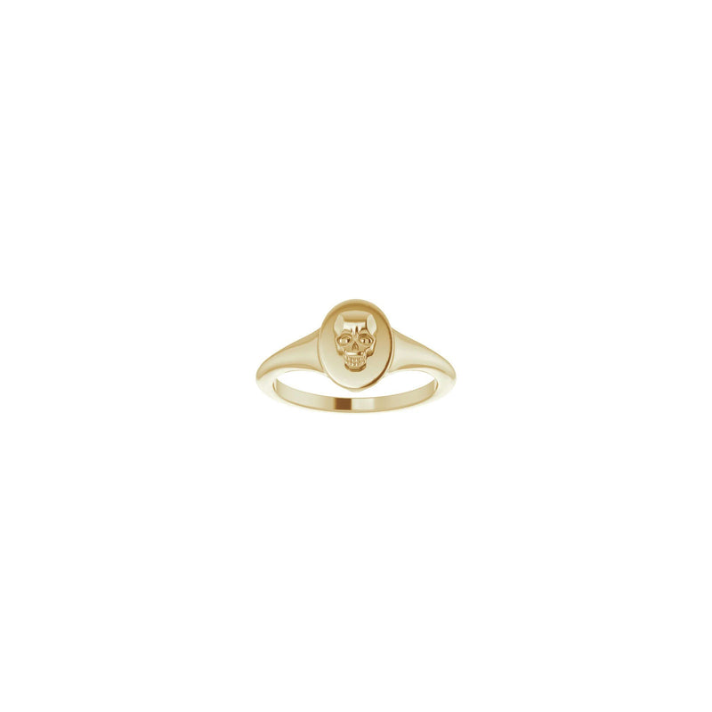 Skull Signet Ring (14K) front - Popular Jewelry - New York