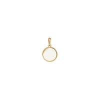 Solitaire Diamond Engravable Disc Pendant (14K) back - Popular Jewelry - Nuioka