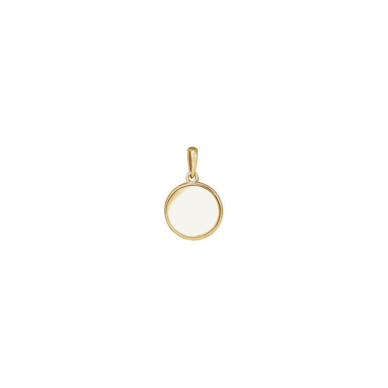 Solitaire Diamond Engravable Disc Pendant (14K) back - Popular Jewelry - New York