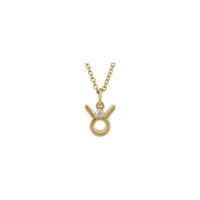 Taurus Zodiac Sign Diamond Solitaire Necklace (14K) atubangan - Popular Jewelry - New York