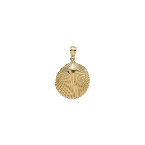 Textured Scallop Shell Pendant (14K) front  - Popular Jewelry - New York