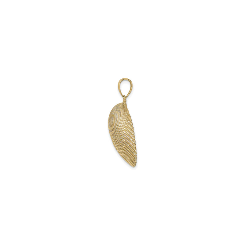Textured Scallop Shell Pendant (14K) side - Popular Jewelry - New York