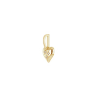 Three Diamonds Puffy Heart Pendant (14K) diagonal - Popular Jewelry - Нью-Йорк