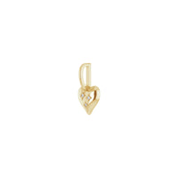 Three Diamonds Puffy Heart Pendant (14K) diagonal - Popular Jewelry - New York