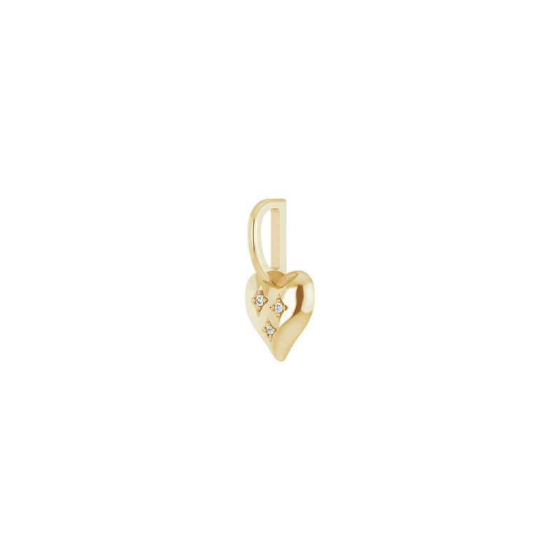 Three Diamonds Puffy Heart Pendant (14K) diagonal - Popular Jewelry - New York