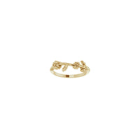 Three Flowers Stackable Ring (14K) front - Popular Jewelry - New York