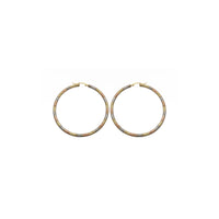 Tri-Color Bamboo Hoop Earrings (14K) 40 mm