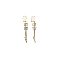 Double Butterfly and Beads Dangle Earrings (14K) Popular Jewelry - New York