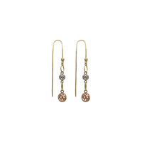 Tricolor Graduated Orb Trio Threader Earrings (14K) Popular Jewelry - New York