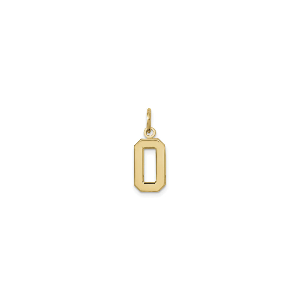 Varsity Number 0 Pendant (14K) front - Popular Jewelry - New York