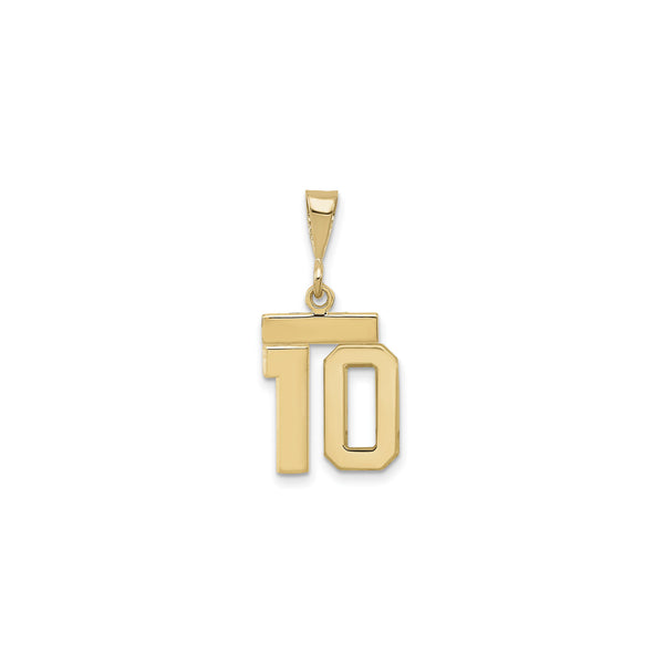 Varsity Number 10 Pendant (14K) front - Popular Jewelry - New York