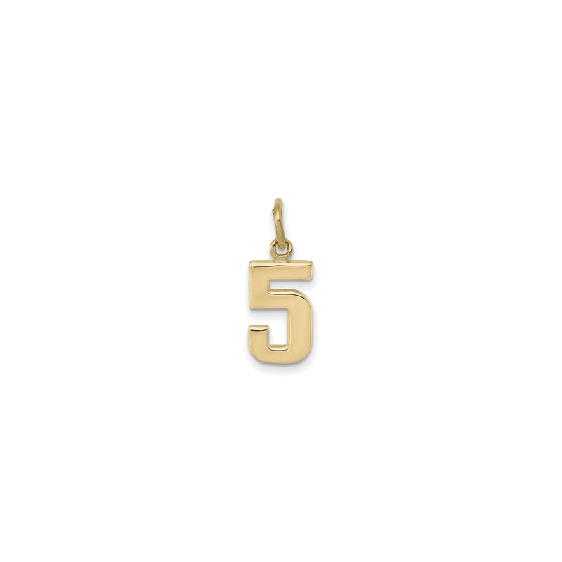 Varsity Number 5 Pendant (14K) front - Popular Jewelry - New York