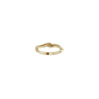 Waved Bypass Stackable Ring (14K) front - Popular Jewelry - New York