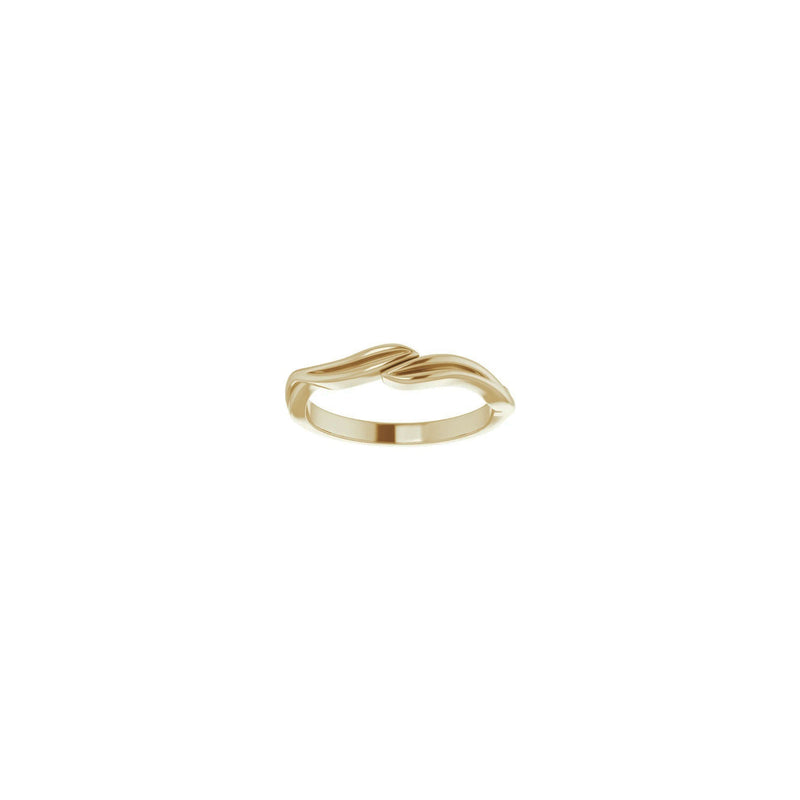Waved Bypass Stackable Ring (14K) front - Popular Jewelry - New York