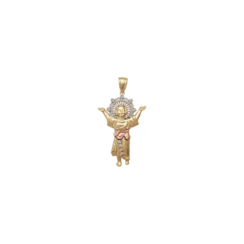 Zirconia Tricolor Divine Child Pendant (14K)
