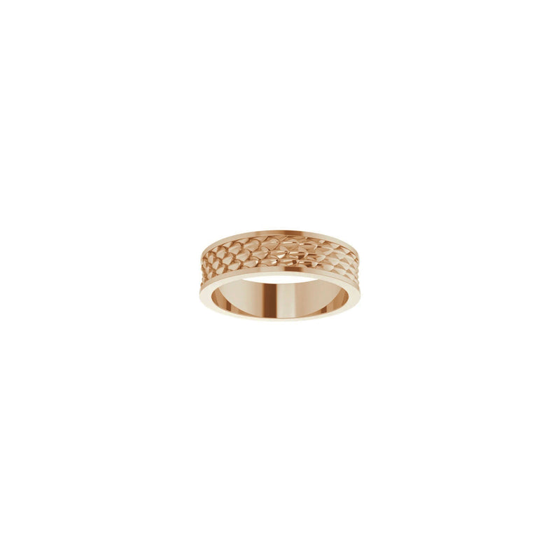 6 mm Scale Patterned Band (Rose 14K) front - Popular Jewelry - New York